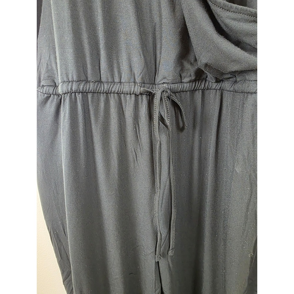 Skinnygirl Jumpsuit Womens XL Miranda Black Pockets Tie Waist Stretch Lounge - Picture 2 of 16